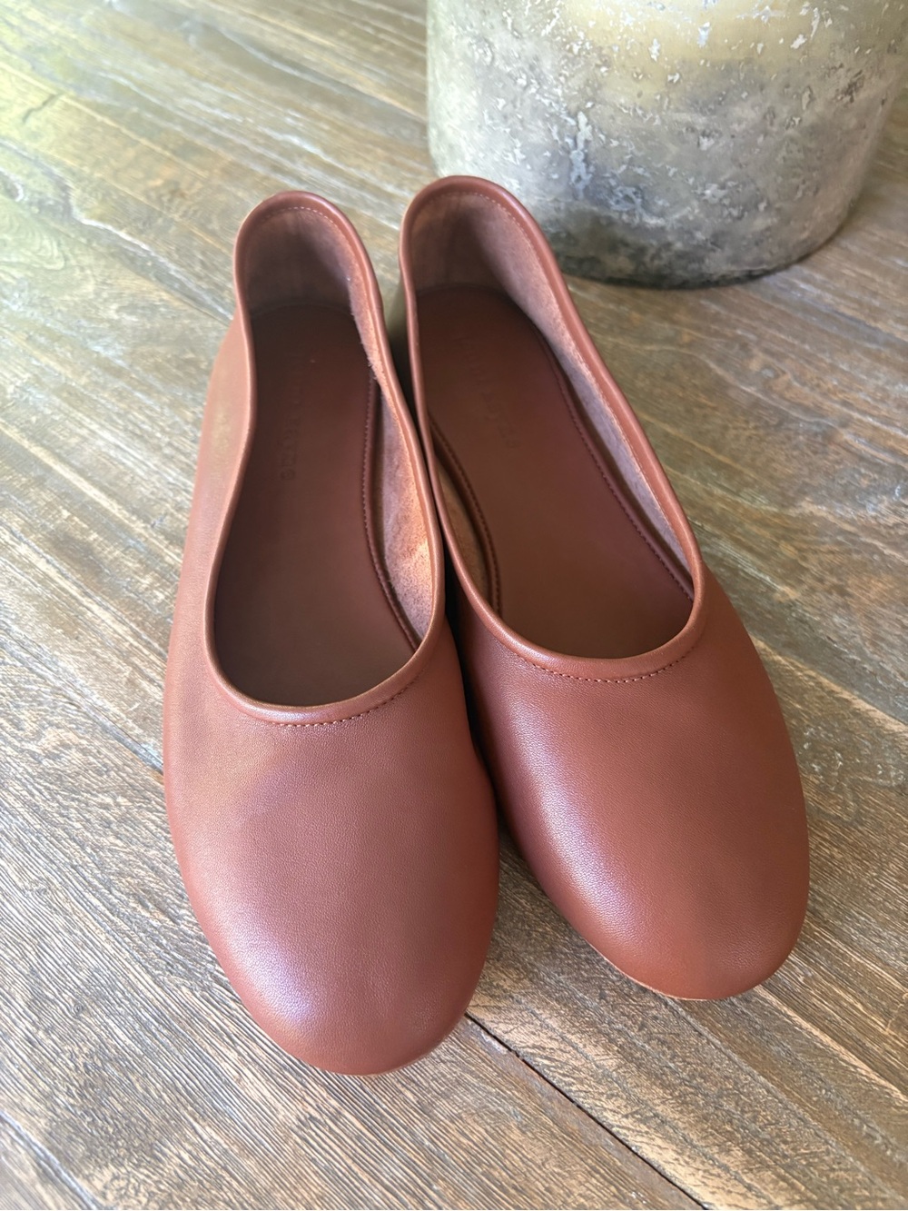 Jenni Kayne Elodie Brown Leather Slip-On Ballet Flats